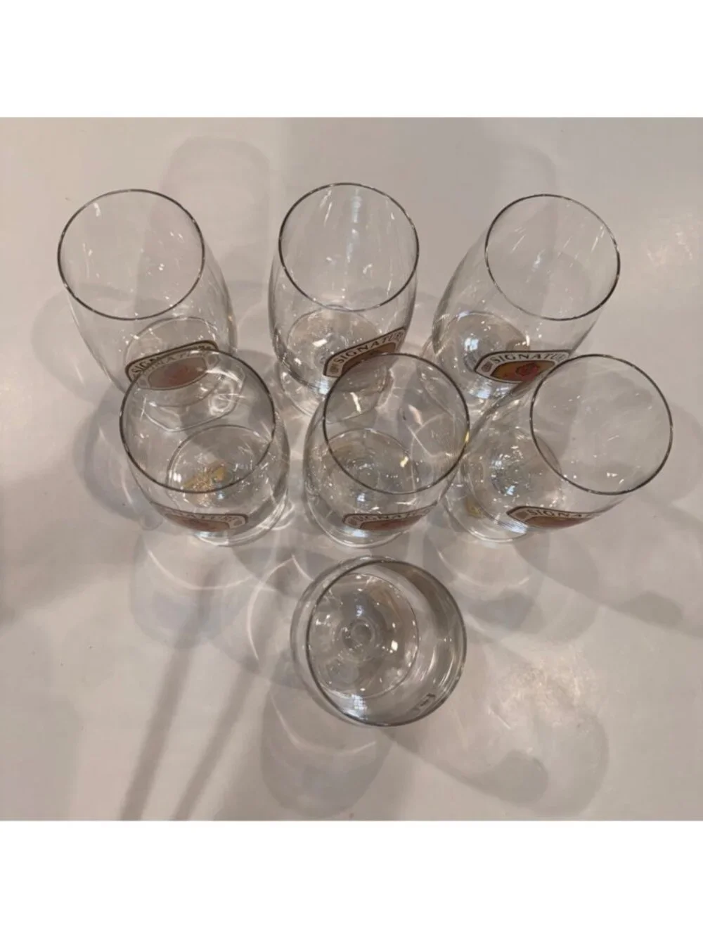 Stroh Signature Pedestal Beer Glass Rastal Germany Lot of 7 Breweriana Vtg NOS
